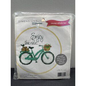 Enjoy The Ride Cross Stitch Kit By Dimensions  Kit Includes Thread 14 Count Aida